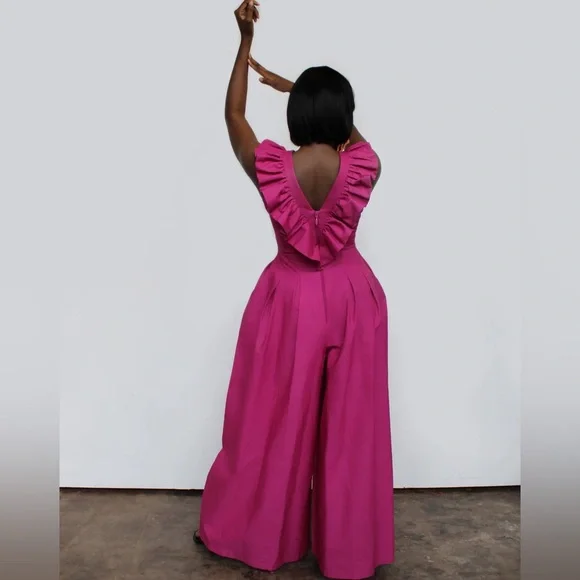Forever Amelia AMARI JUMPSUIT FUSCHIA Size 12 - Picture 5 of 11